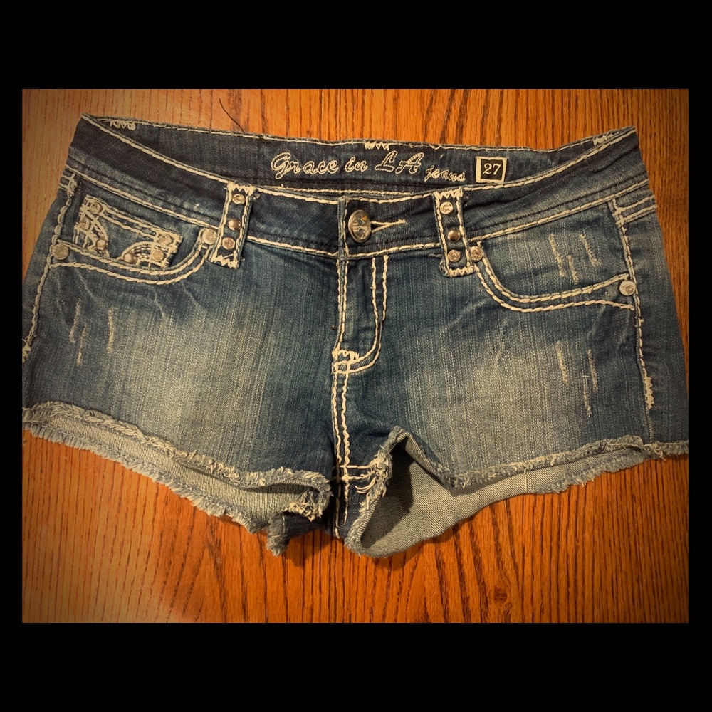 Grace in LA Bling cutoff shorts